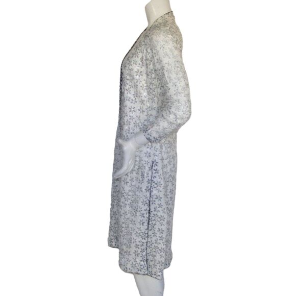 SALIMA MALIK Sequined Jacket/Cover-up, XS/S, Open front, White Floral, Vented - Picture 8 of 11